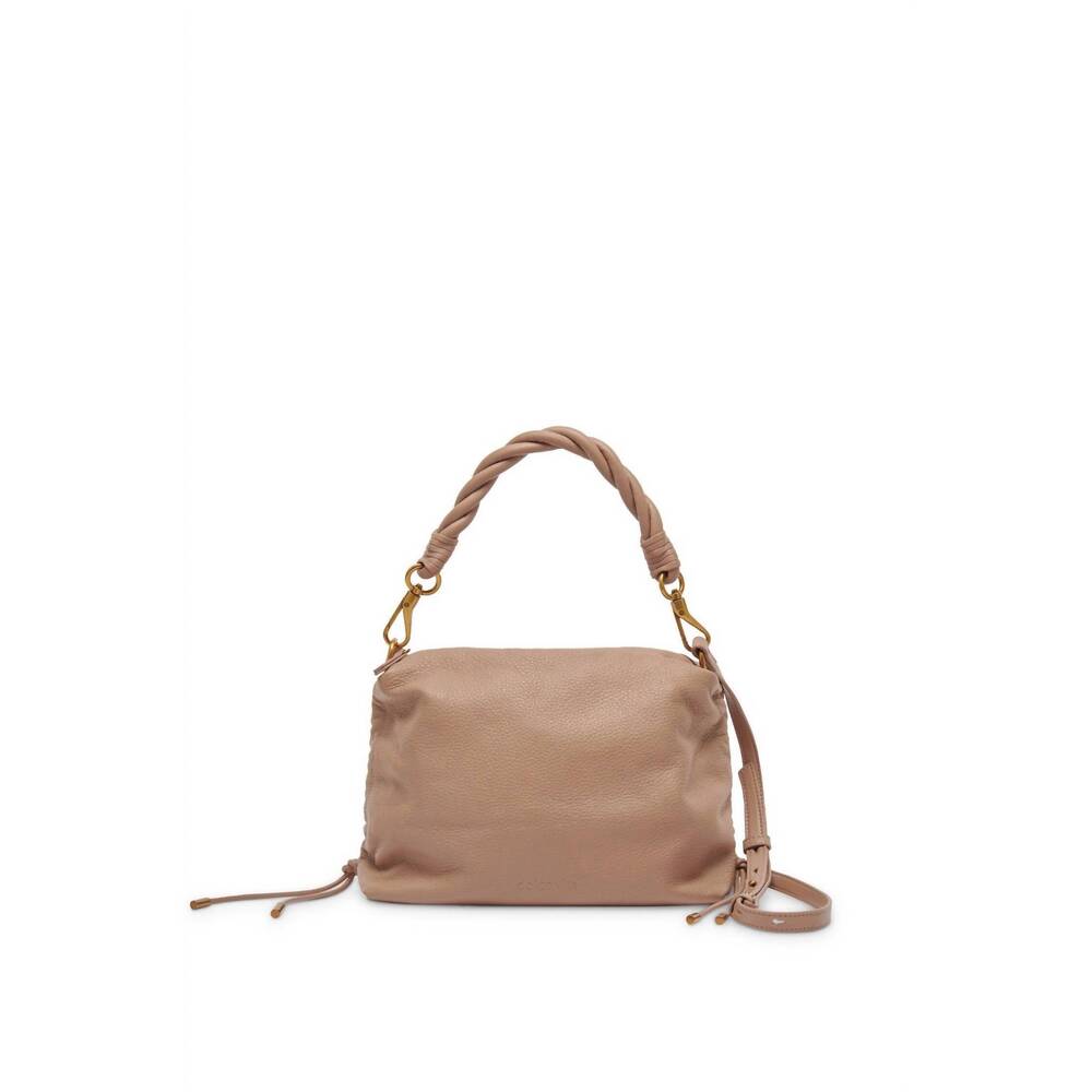 NEW DOLCE VITA women's preston crossbody shoulder bag with twist handle in beige - Picture 2 of 5